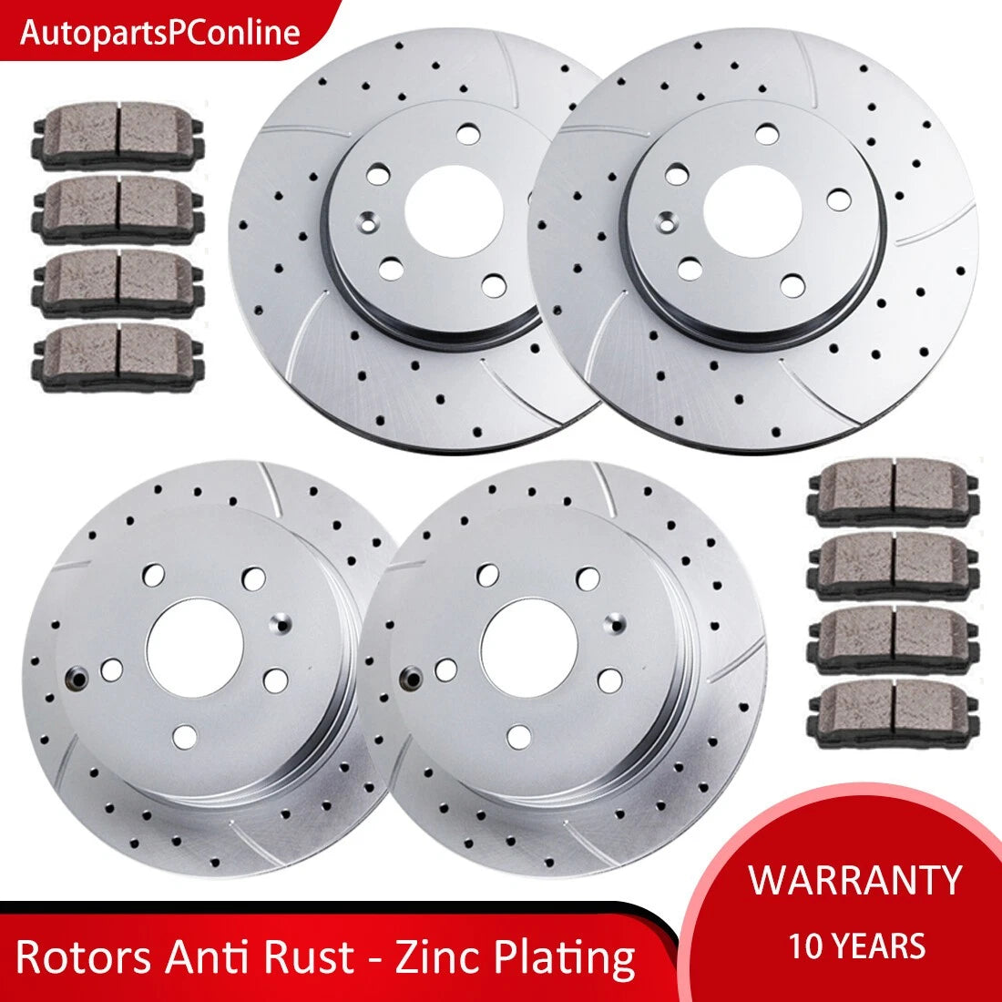 Brake Rotors and Pads Kit for Chevy Equinox Terrain (2010–2017)