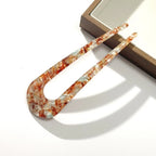 U Shaped Acrylic Hair Fork for Women (Korean Floral Retro)