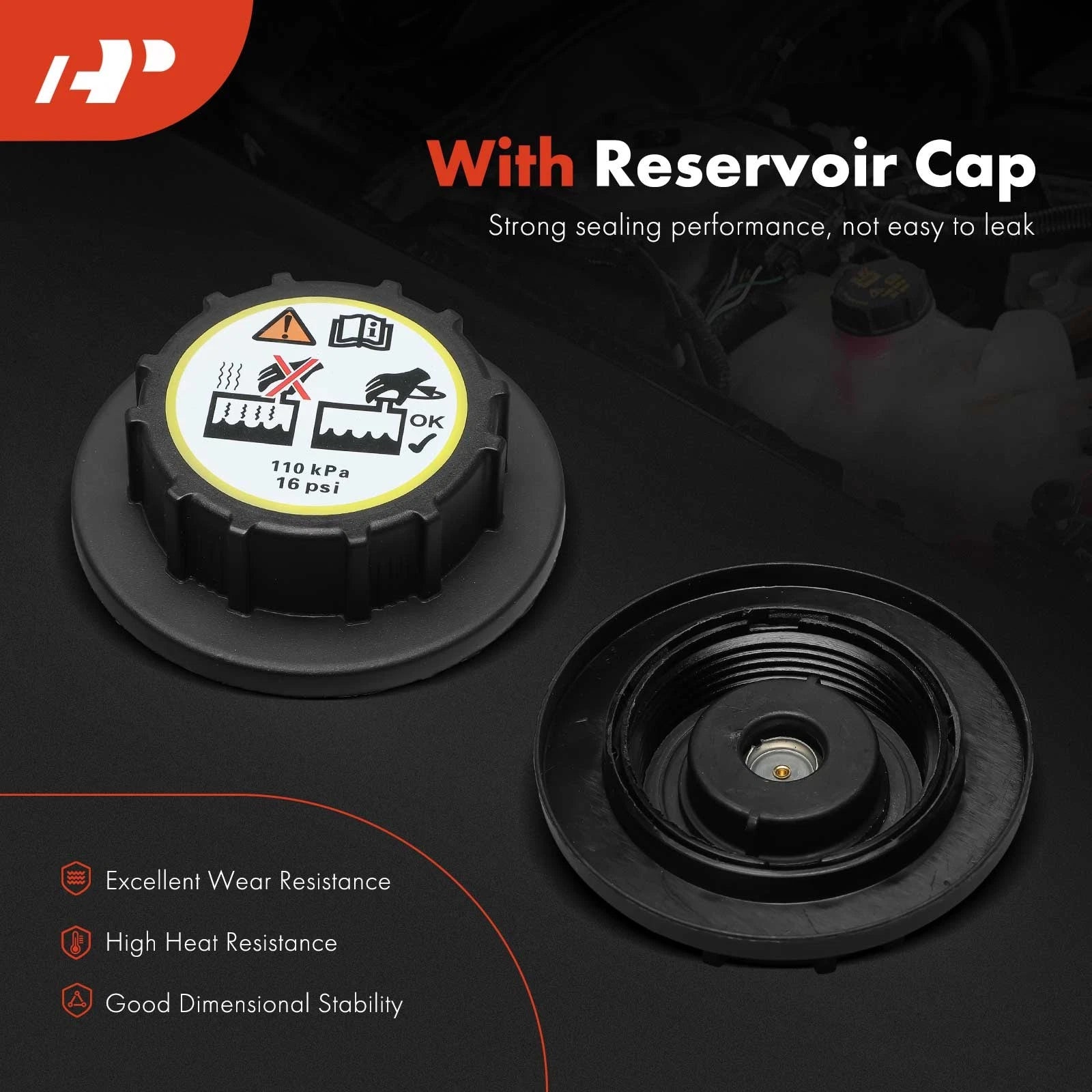 Front Radiator Coolant Reservoir with Cap for Ford Flex (2009-2019)