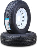 2 Free Trailer Tire Rims ST225/75R15 10-Ply E 117M 6 Lug x5.5 White Spoke