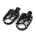 Wide Black Foot Pegs MX Style for Harley Dyna Sportster Iron 883 Fatboy (2004-2023)