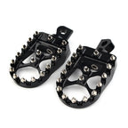 Wide Black Foot Pegs MX Style for Harley Dyna Sportster Iron 883 Fatboy (2004-2023)
