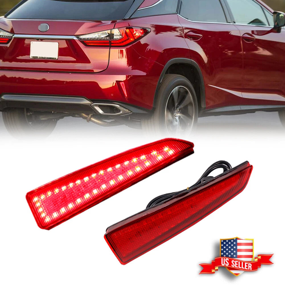 Red LED Rear Bumper Reflector for Lexus RX350 RX450h (2016–2020)