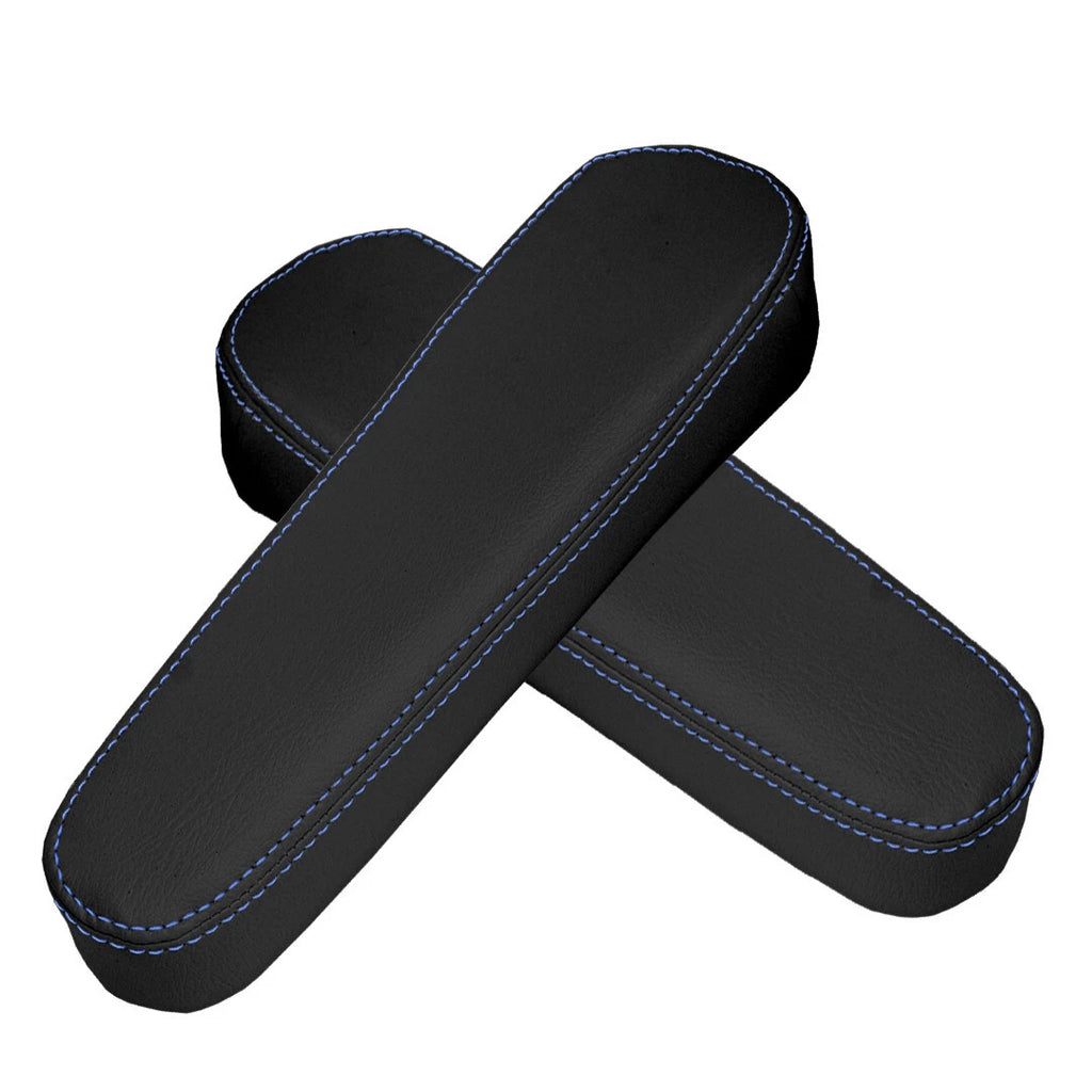 Seat Armrest Cover for Hummer H2 (2003–2006) - Leather Synthetic, Blue Stitch