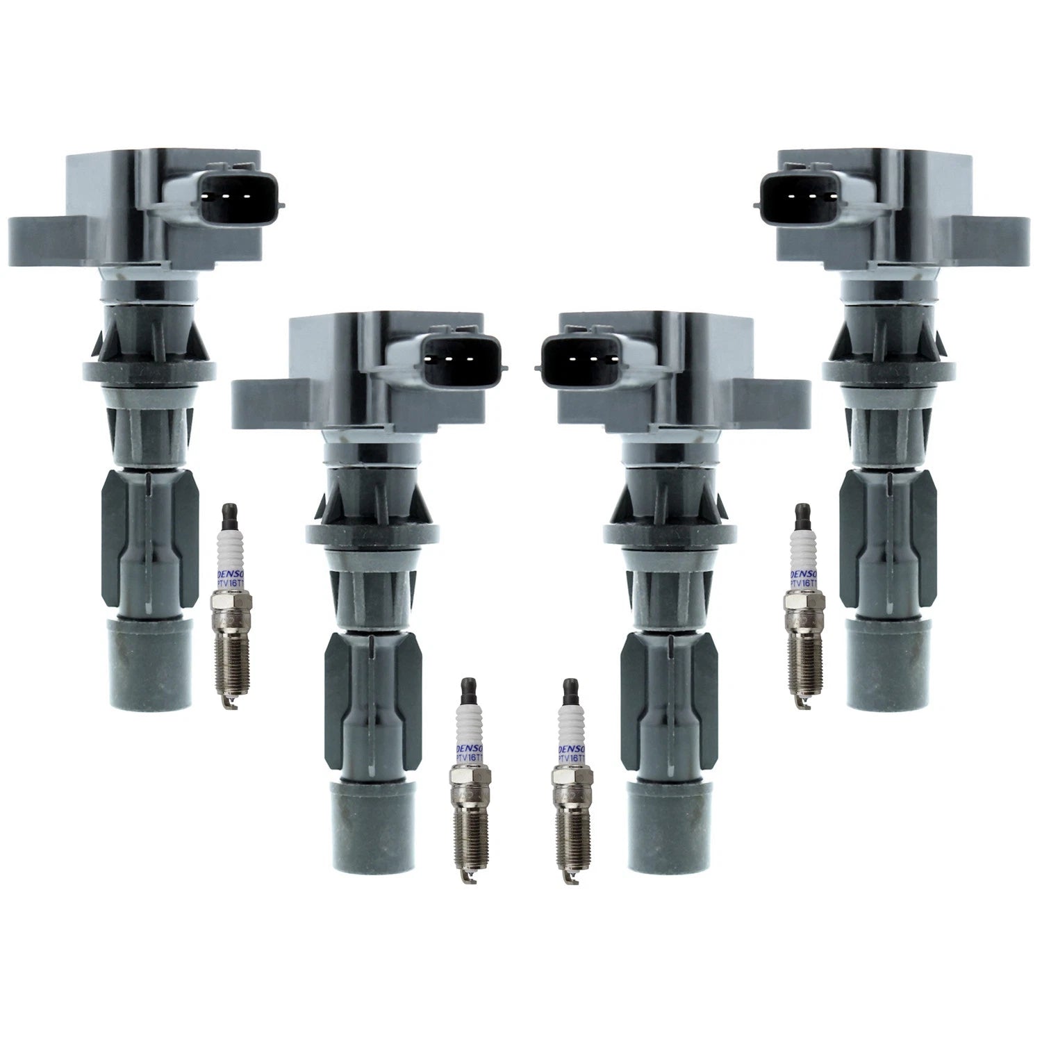 Set of 4 Ignition Coils & Platinum Spark Plugs for Mazda 3 6 CX-7 (2004–2013)