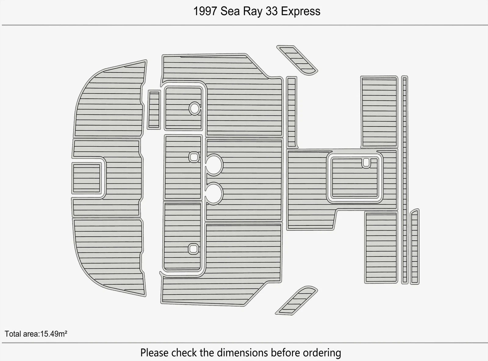 EVA Pads Flooring Mat for Sea Ray 33 Express (1997)