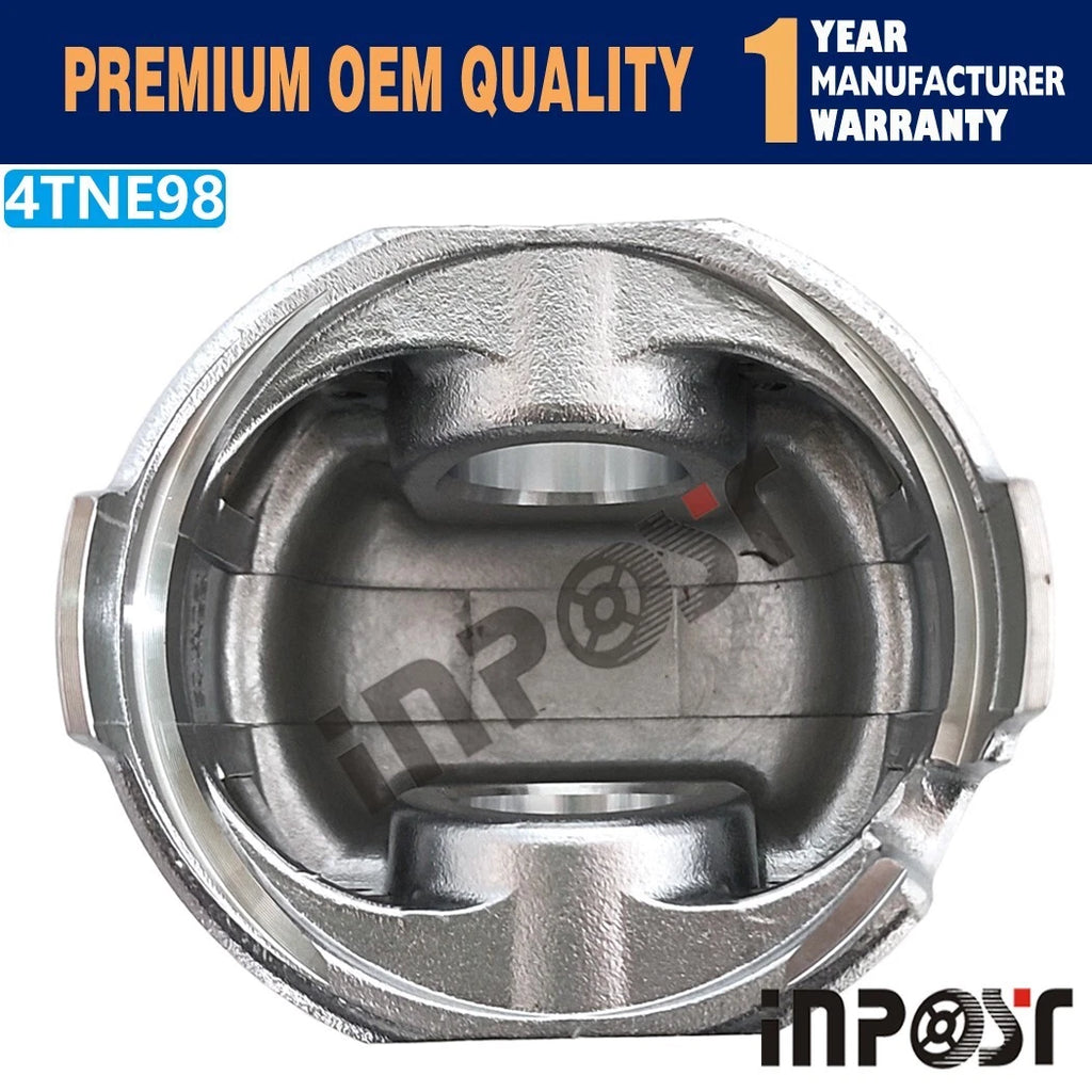 Set of 4 Pistons with Rings STD 98.0mm for Yanmar 4TNE98
