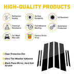 8pcs Black Window Pillar Post Cover Trim for Honda Civic Sedan (2012–2015)