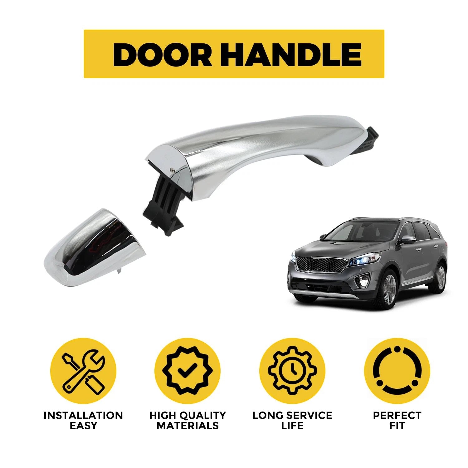 Chrome Outside Door Handle RH Rear for Kia Sorento (2016–2020)