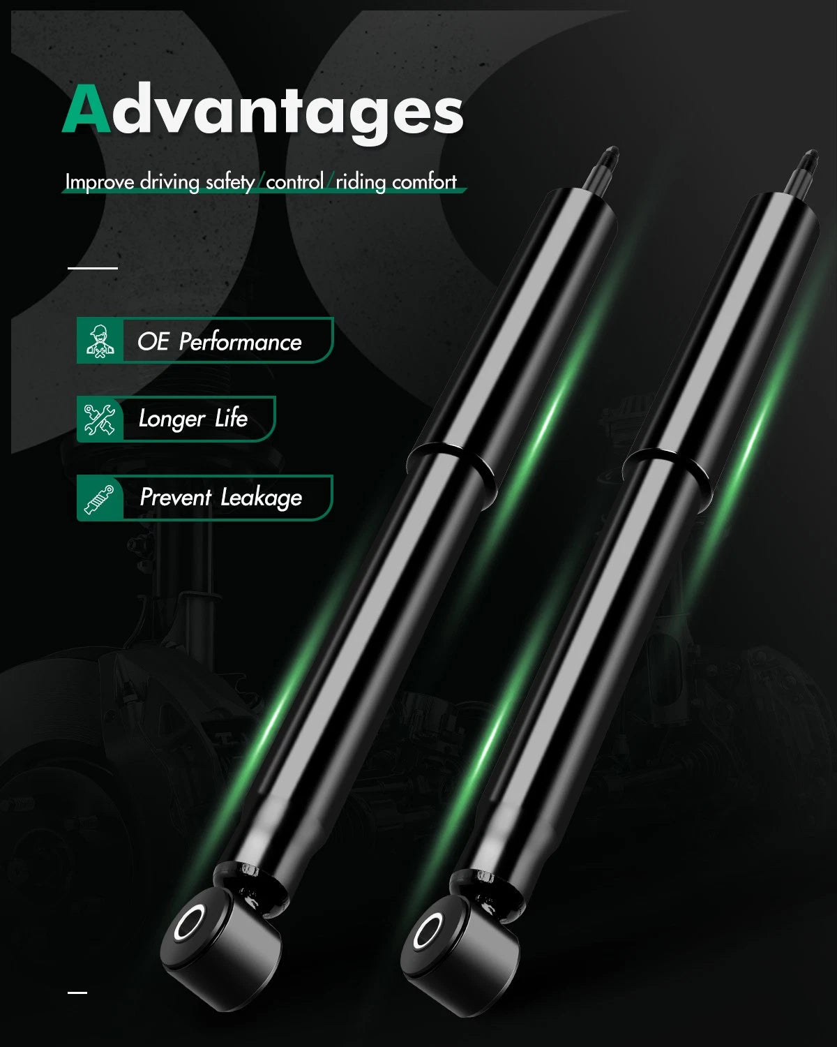 Set of 2 Front Shocks Struts Assembly for Dodge Ram 1500/2500 4WD (1994–2001)