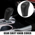 Faux Leather Carbon Fiber Gear Shift Knob Cover for Nissan Black Line 
