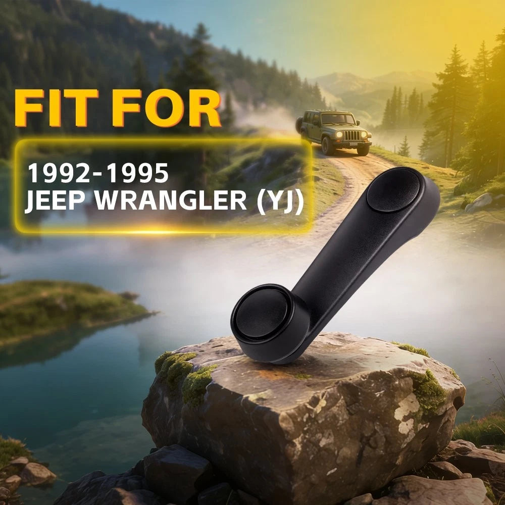 Set of 2 Black Window Crank Handles for Jeep Wrangler YJ (1992–1995)