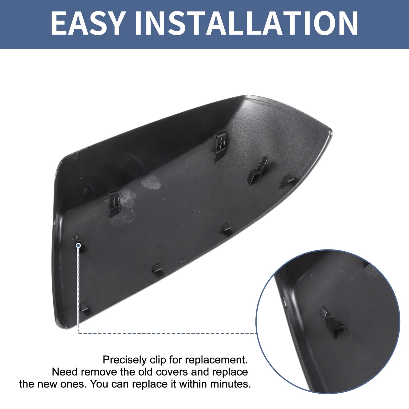 Mirror Cover Cap Set for Toyota Tundra Sequoia (2007–2021) - Silver Tone