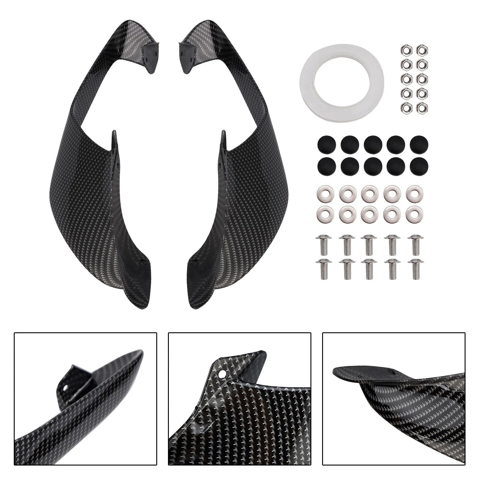 Front Side Winglets for Yamaha YZF R1 R1M (2021–2024) Simulated Carbon