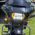 LED Headlight for Road Glide (2015–2024) Hi/Lo DRL Yellow Turn Signal Projector