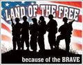 Vintage Replica Tin Metal Sign - Land of the Free Because of the Brave 1818