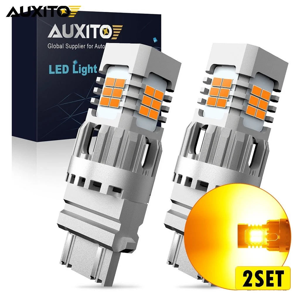 Set of 2 Yellow 24 LED Turn Signal Parking DRL Light Bulbs for AUXITO 3156 3157