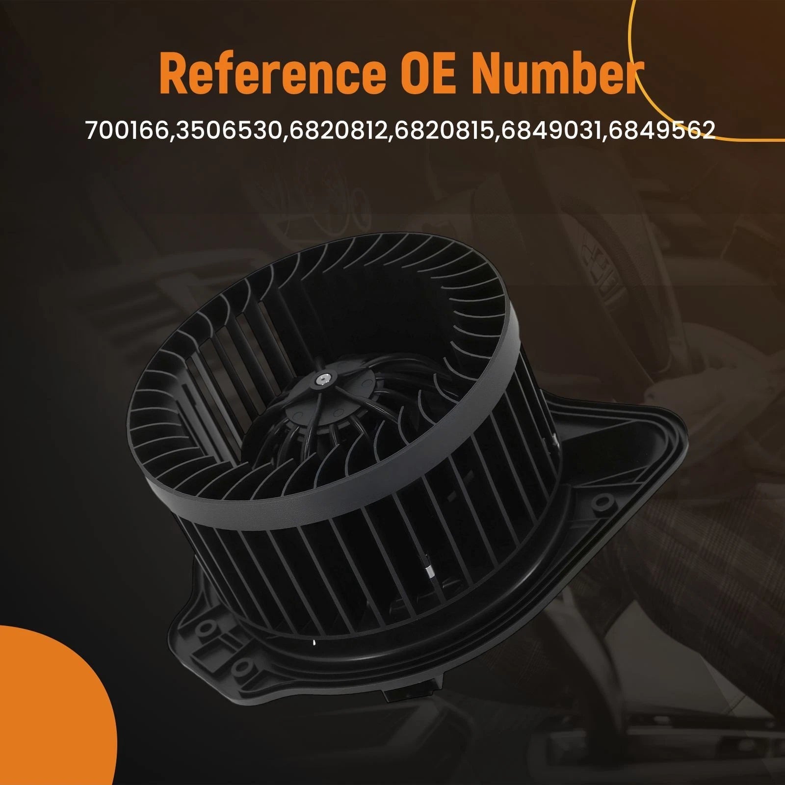 HVAC Heater Blower Motor with Fan Cage for Volvo 850 (1993–1997) 3506530, 6849031