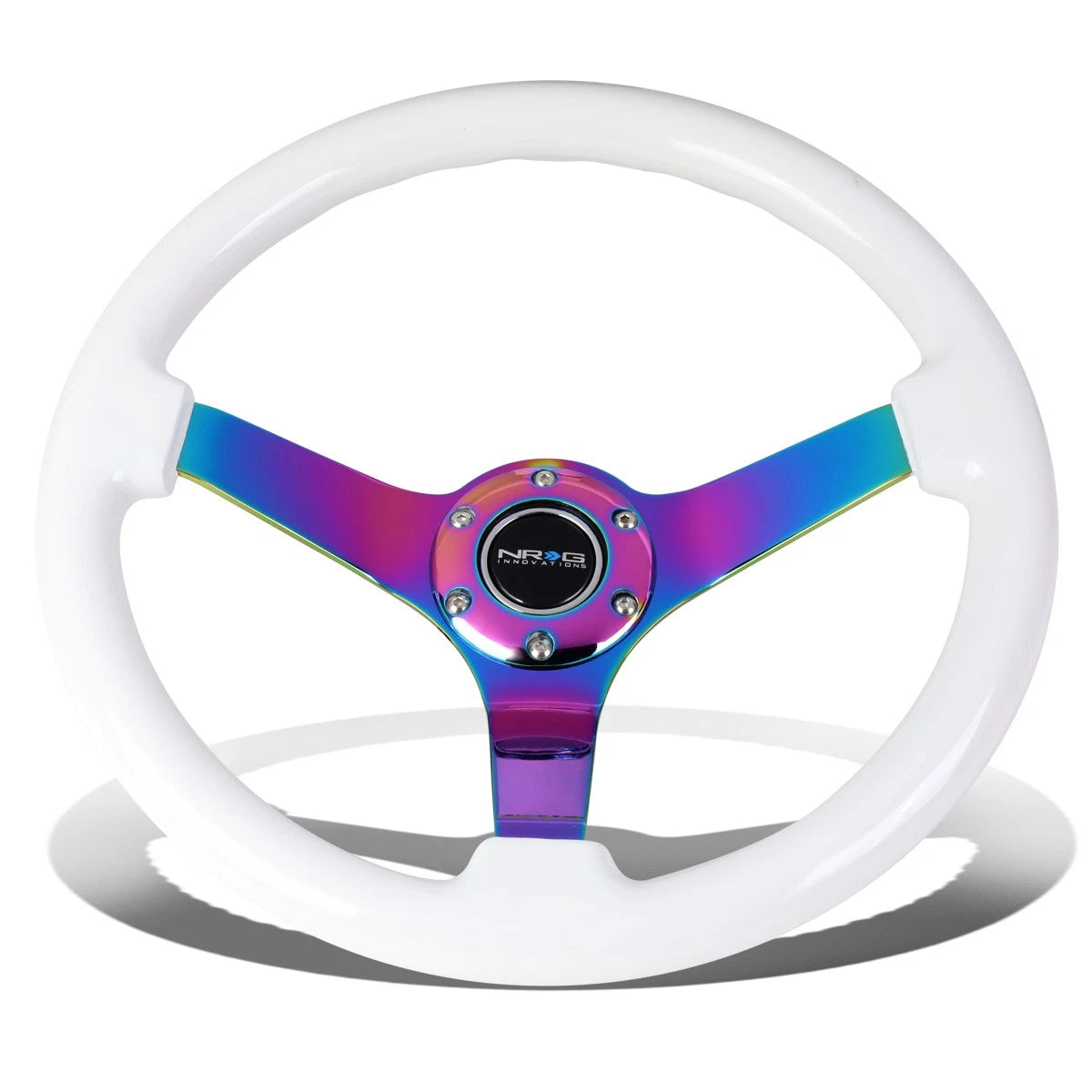 NRG 35cm 3" Deep Dish Steering Wheel for Universal Fit (NRG-350BK-WG)