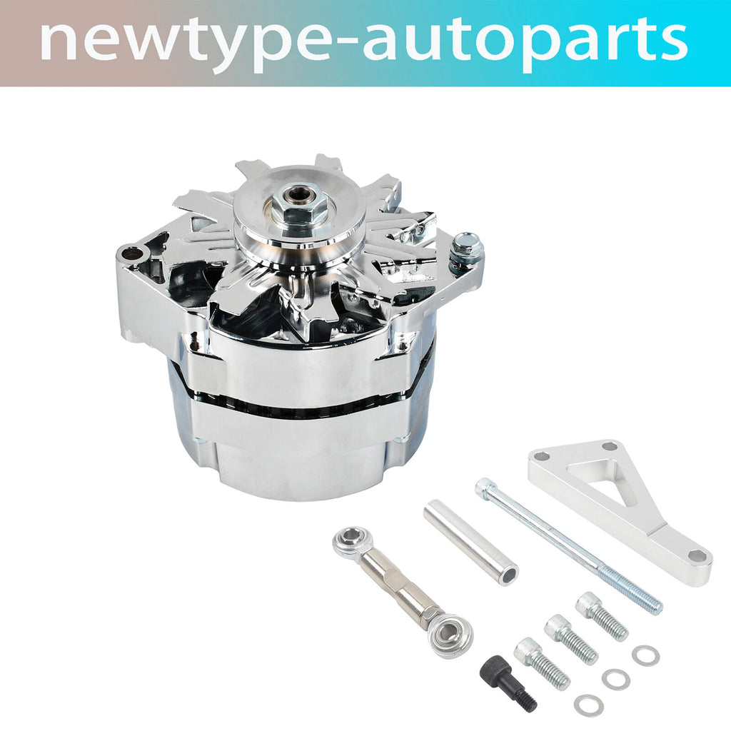 Aluminum Alternator 120 Amp & LWP Bracket Kit for Chevy SBC 350 (1/3 Wire)