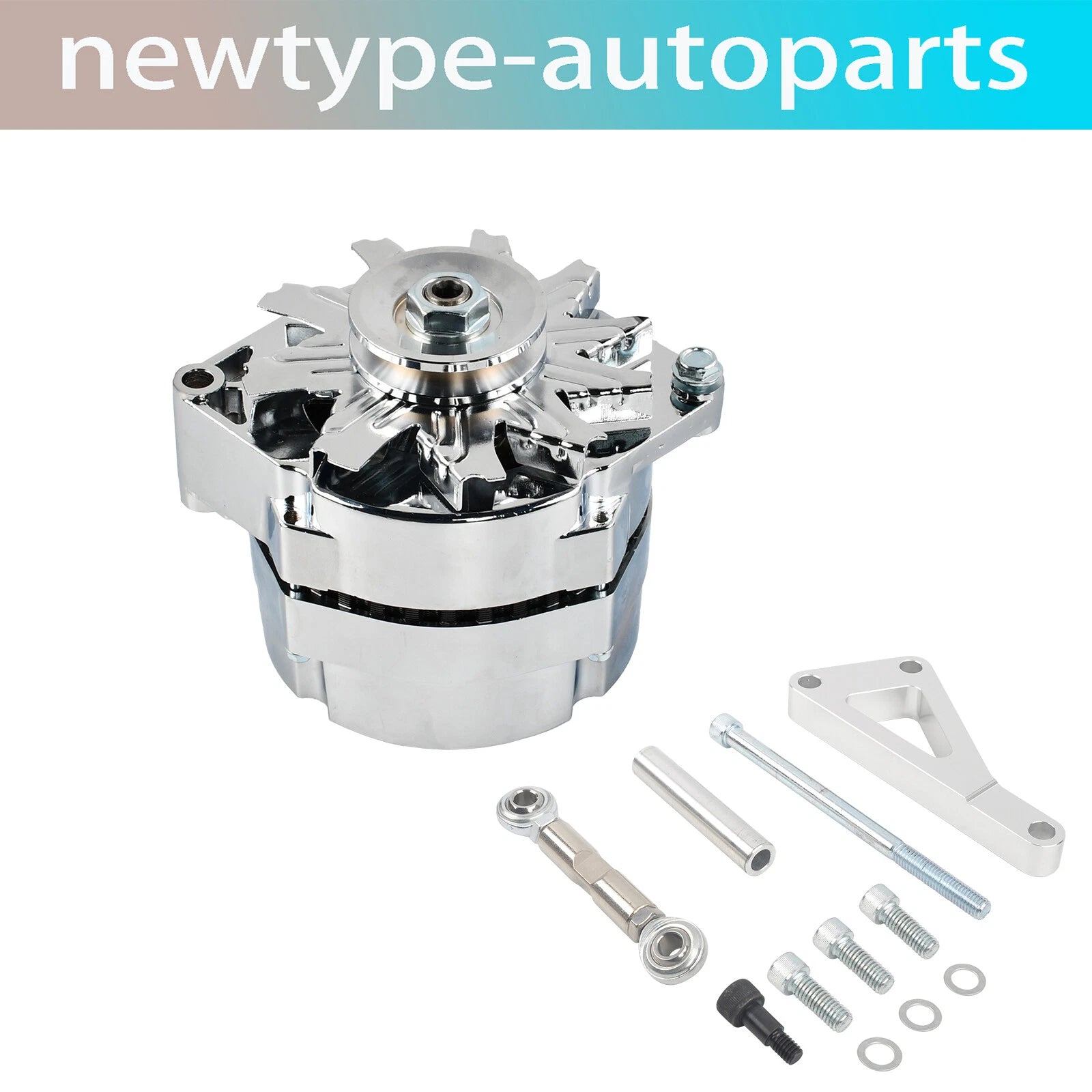 Aluminum Alternator 120 Amp & LWP Bracket Kit for Chevy SBC 350 (1/3 Wire)