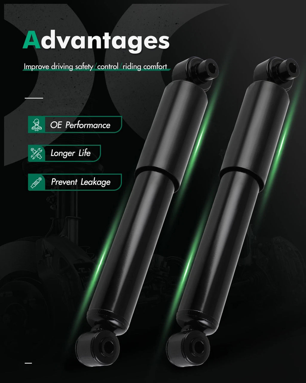 Pair Rear Shock Struts for Kia Soul Plus Sport (2010–2013)