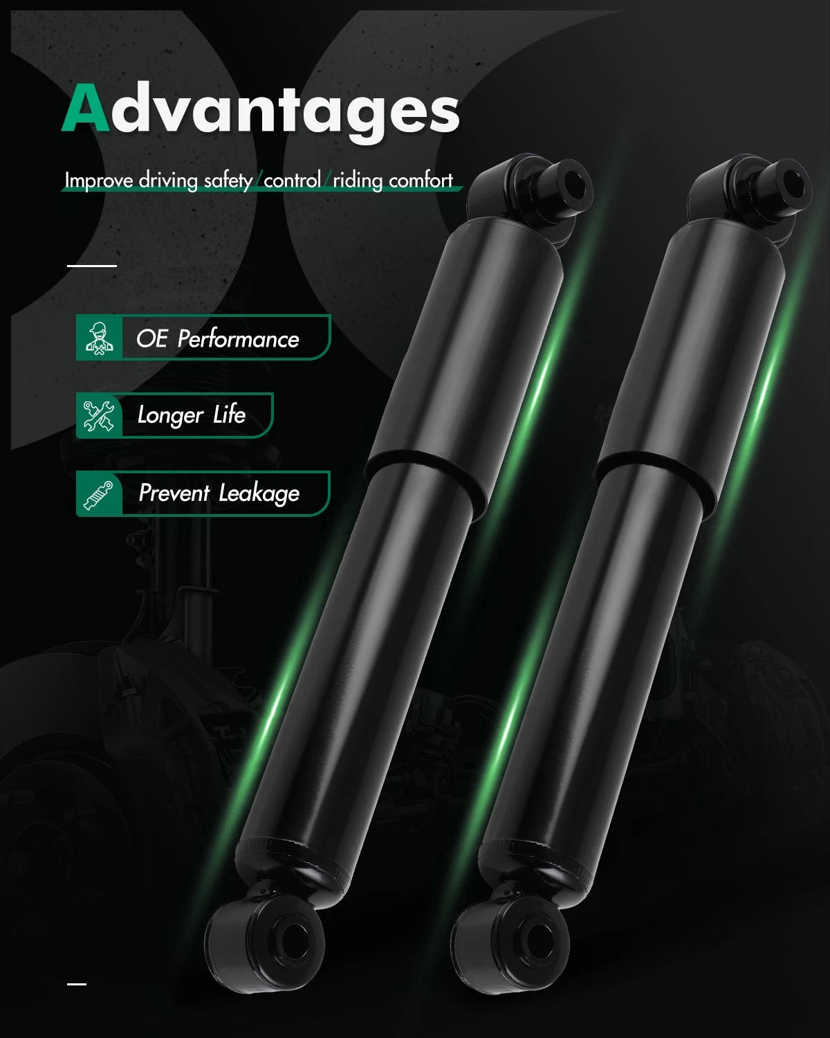 Pair Rear Shock Struts for Kia Soul Plus Sport (2010–2013)