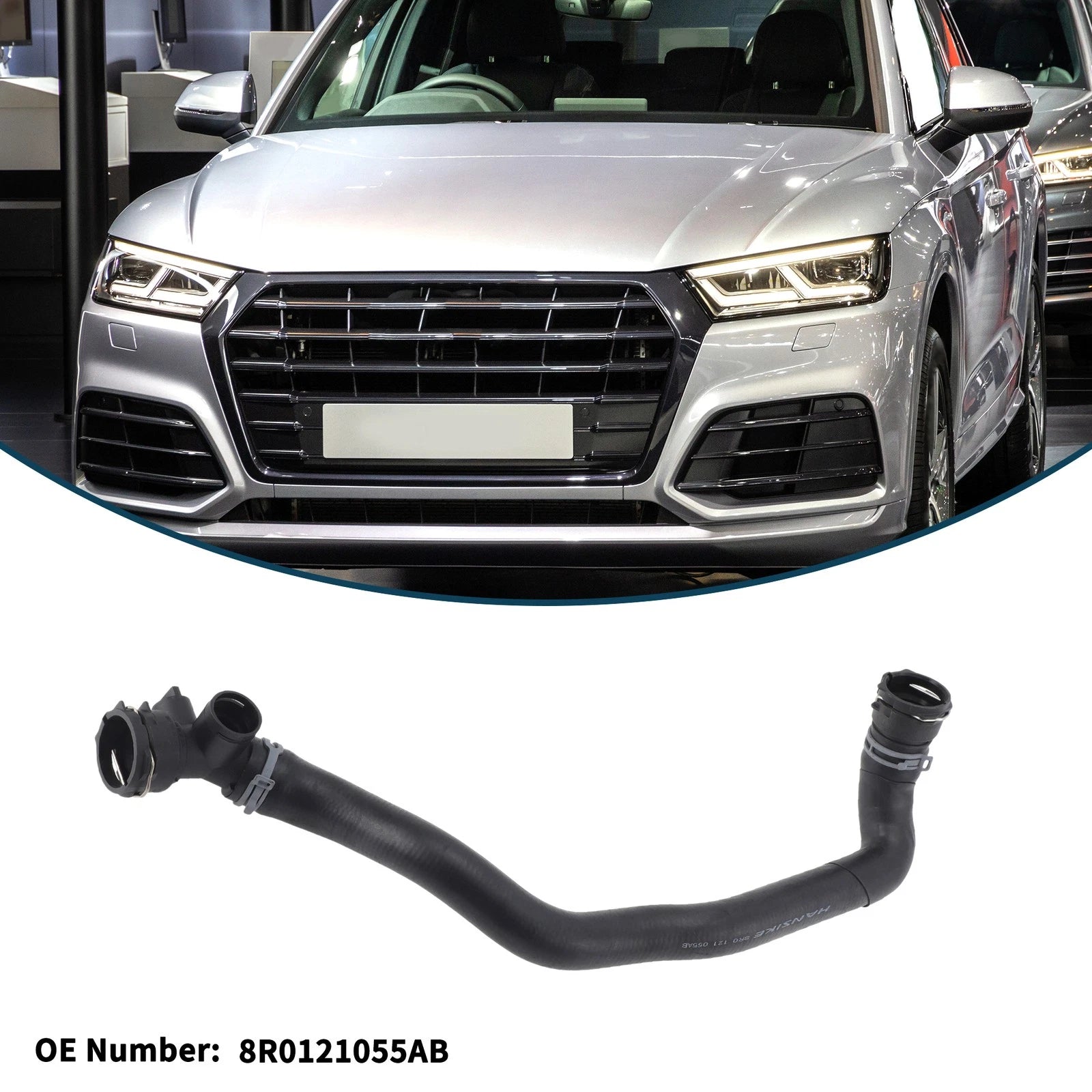 Radiator Hose for Audi Q5 (2010–2019) No. 8R0121055AB Rubber Lower