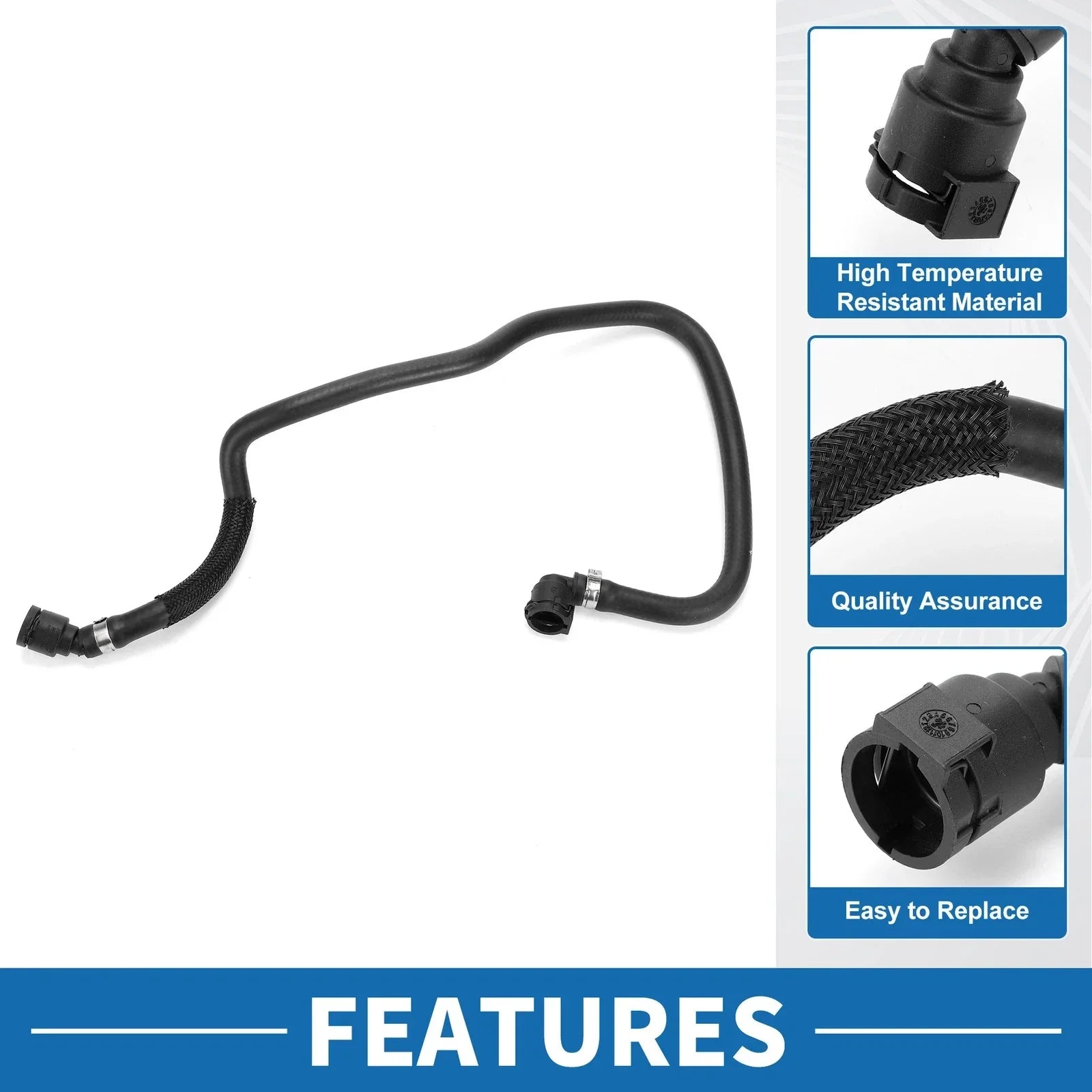 Radiator Hose Rubber Black 1 Pc for BMW 530e (2018-2020)