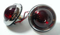 Tail Lights Pair 1950 Style Round W Glass Lens for Hot Rod Rat Rod (1950–1950)