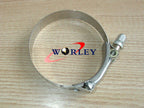 10 x 2.5" Turbo Pipe Hose Coupler T-Bolt Clamps for Universal