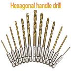 Set of 3 Hex Shank Drill Bits 5.5mm 6.0mm 6.5mm 1/4" Hex Shank