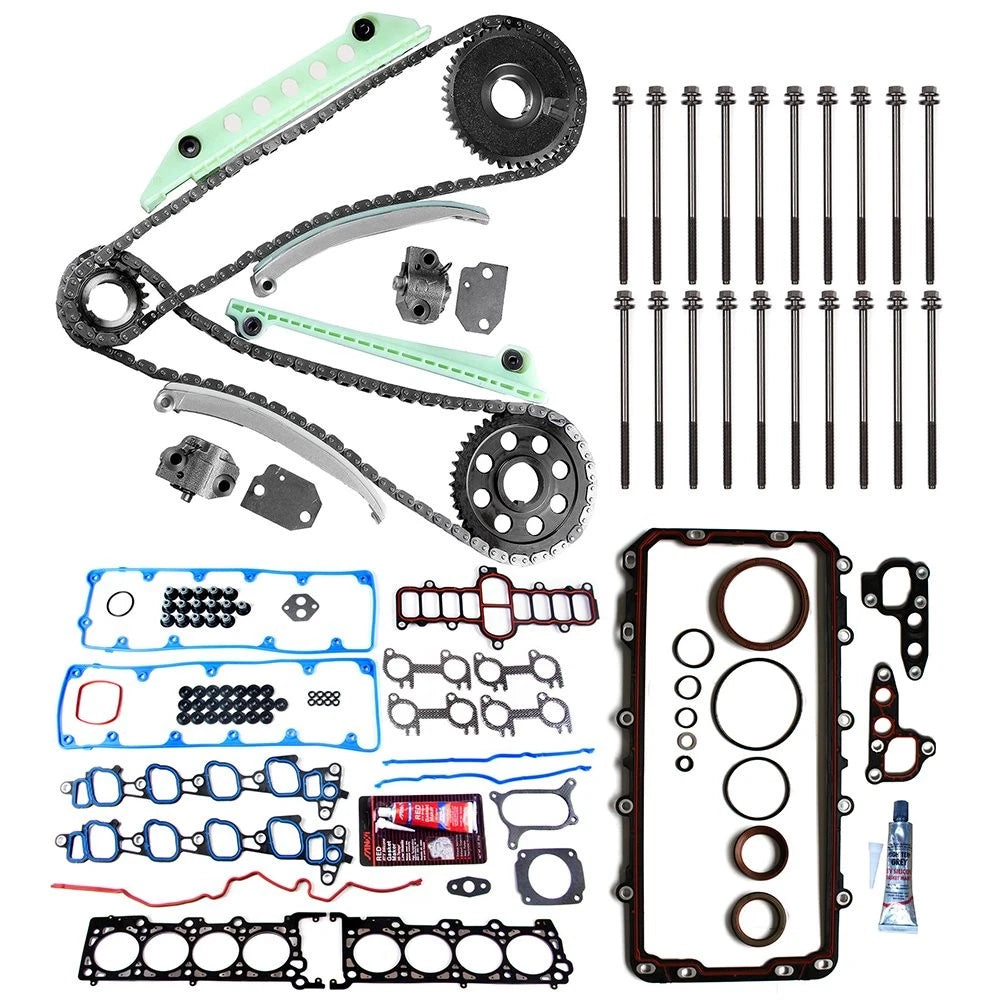 Timing Chain Kit & Full Gasket Set with Head Bolts for Ford Mustang (1999–2000)