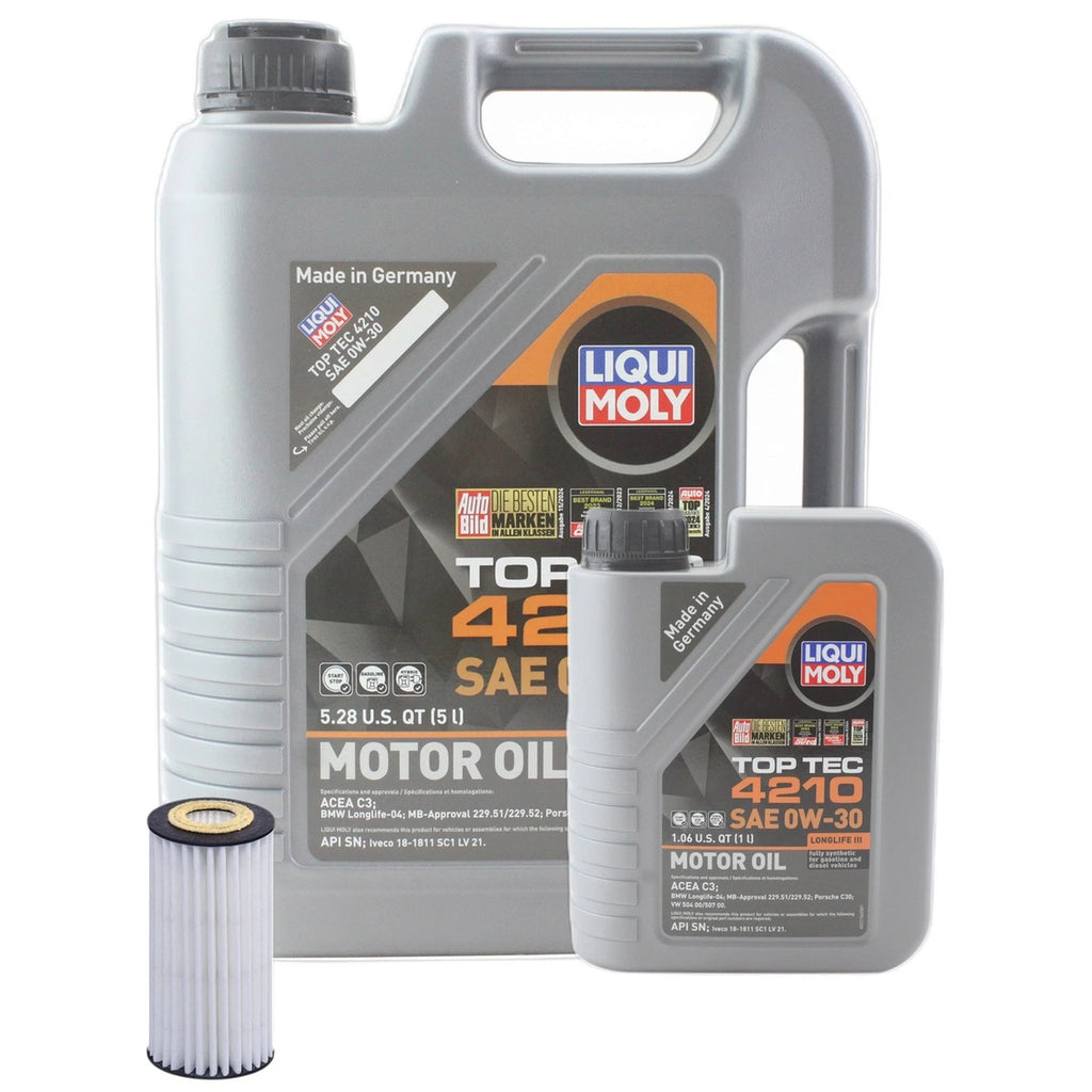 6L Liqui Moly Top Tec 4210 0W-30 Engine Oil Change Kit for Audi A5 Quattro (2008–2017)