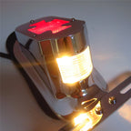 Chrome Red Brake Tail Light Signals for Harley FLSTN Deluxe Springer (2005–2017)