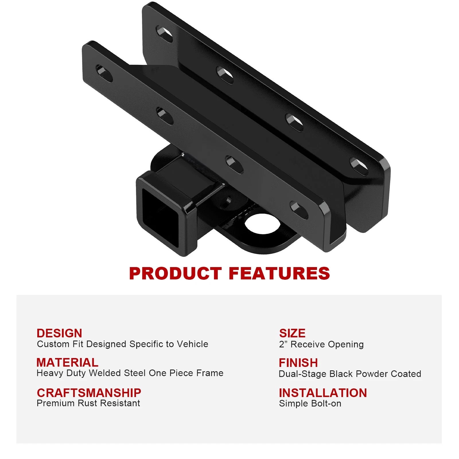 Trailer Towing Hitch Class 3 for Jeep Wrangler JK (2007-2018)