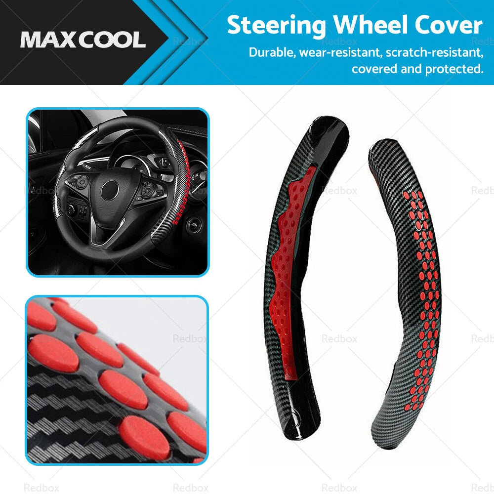 Carbon Fiber Steering Wheel Booster Cover Non Slip for Universal (2002–Present)