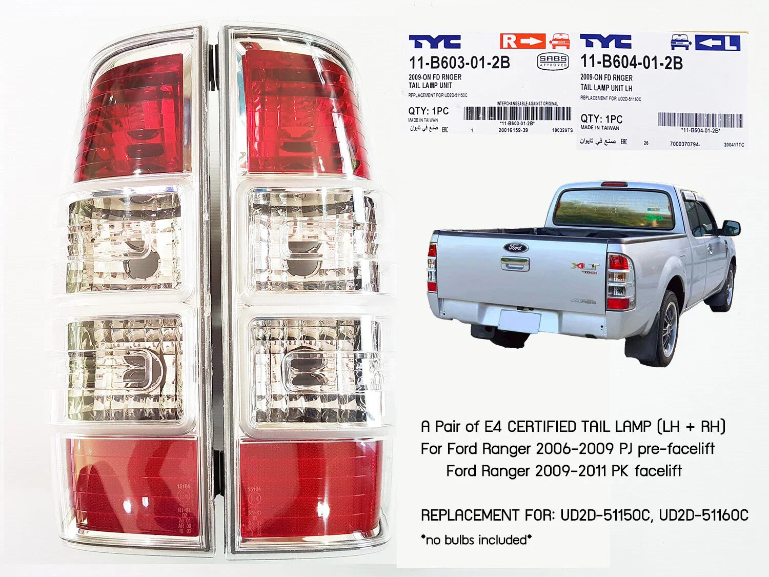 TYC Tail Lamp Light for Ford Ranger (2009-2011)