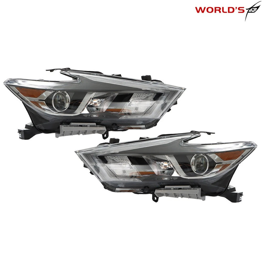 Headlights for Nissan Maxima (2016–2018) Halogen with LED DRL Black