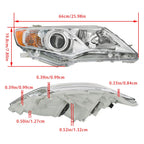 Replacement Headlight Set for Toyota Camry (2012–2014) LH+RH Chrome Halogen