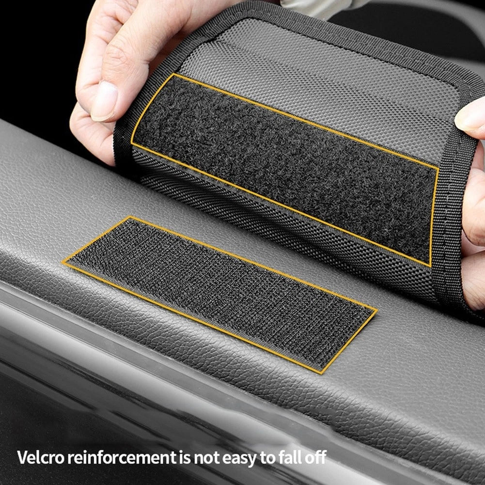 Car Window Storage Bag for Vehicle Side Door Organizer (Leather, Waterproof)
