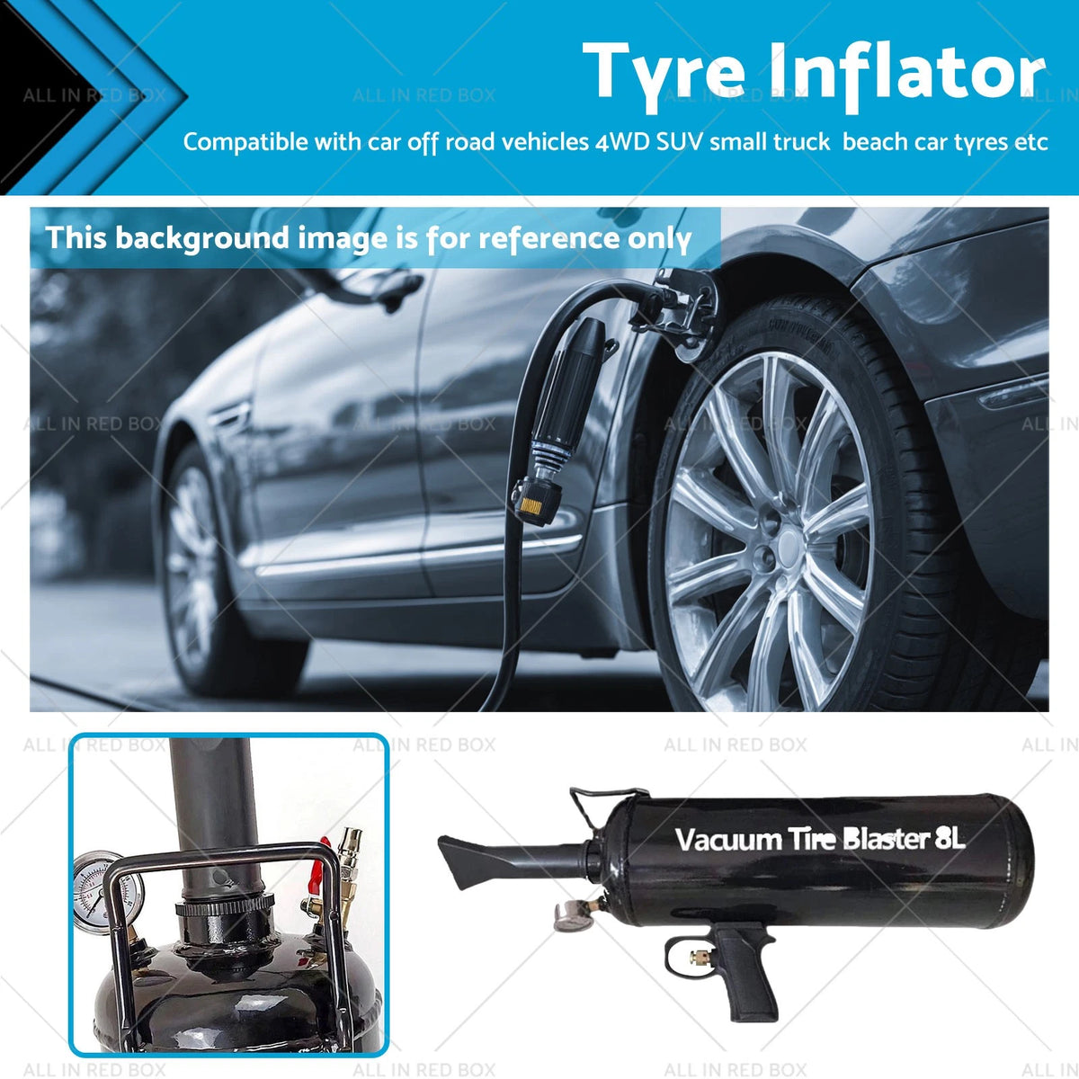8L Portable Tyre Inflator Bead Seater for Universal Use