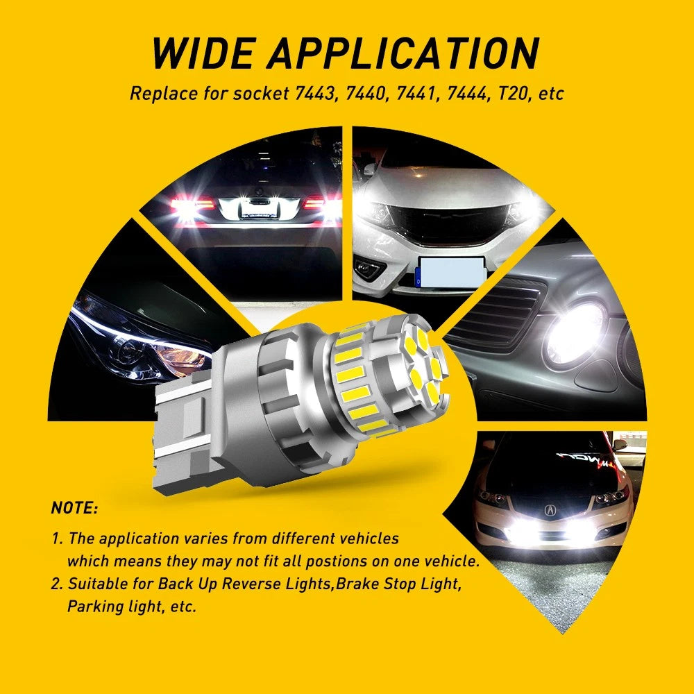 2X 7440 7443 LED Reverse Signal Tail Brake Light Bulbs for