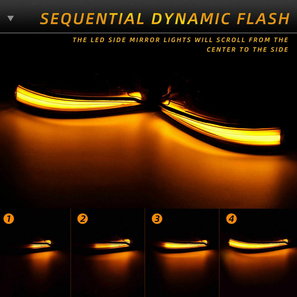 Dynamic Turn Signal Side Mirror Sequential Lights for Toyota Tacoma (2016–2023)