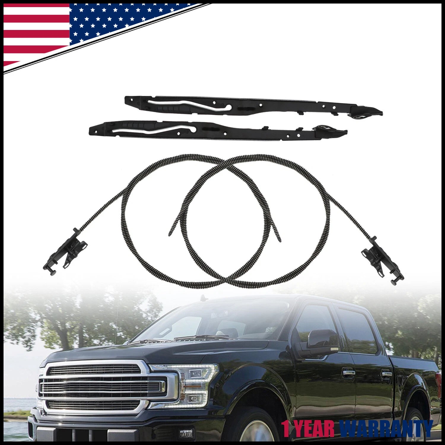 Sunroof Glass Cables + Track Assembly Repair Kit for Ford F150 (2015–2020)
