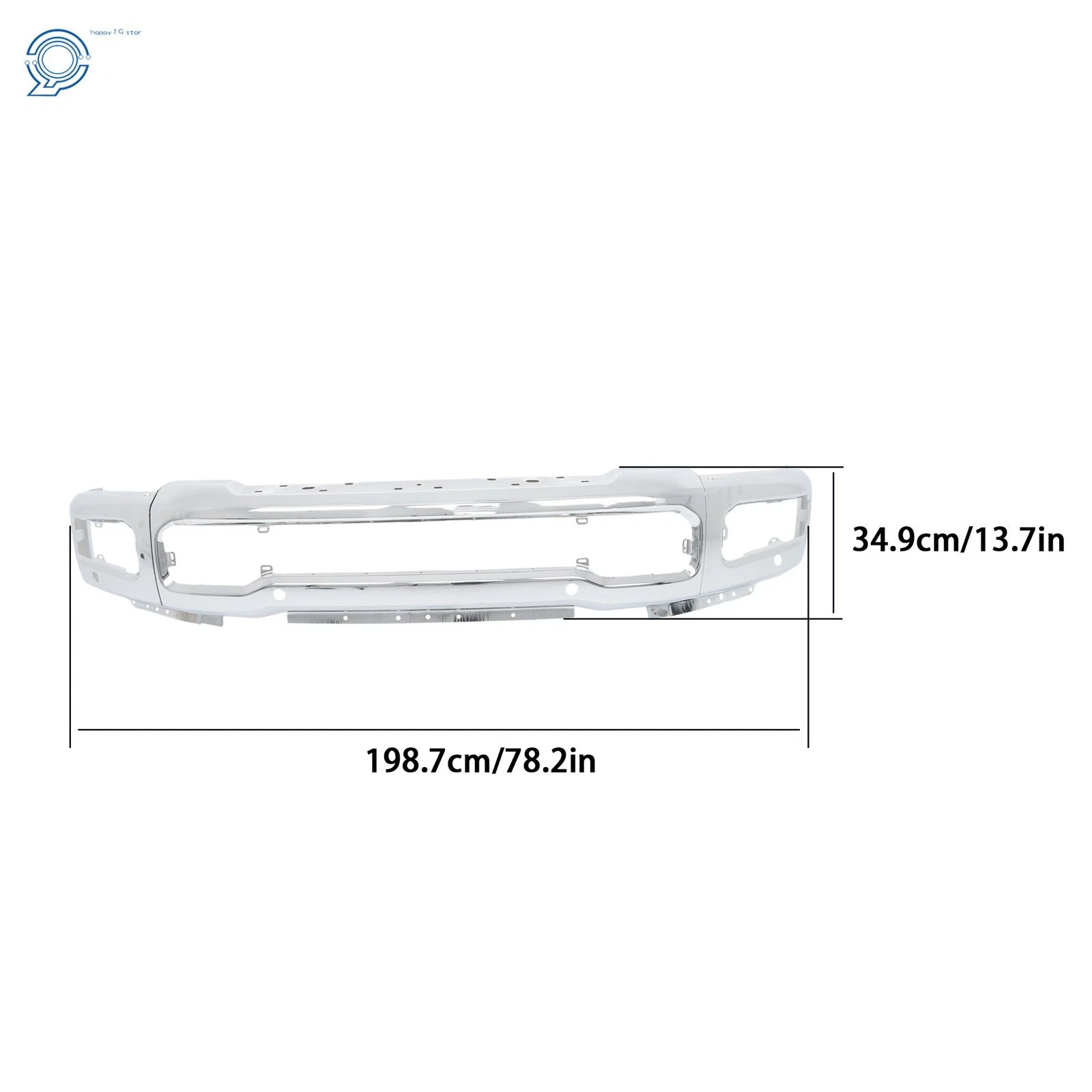 Front Bumper Face Bar Split Chrome for Ford F250 F350 (2023-2025)