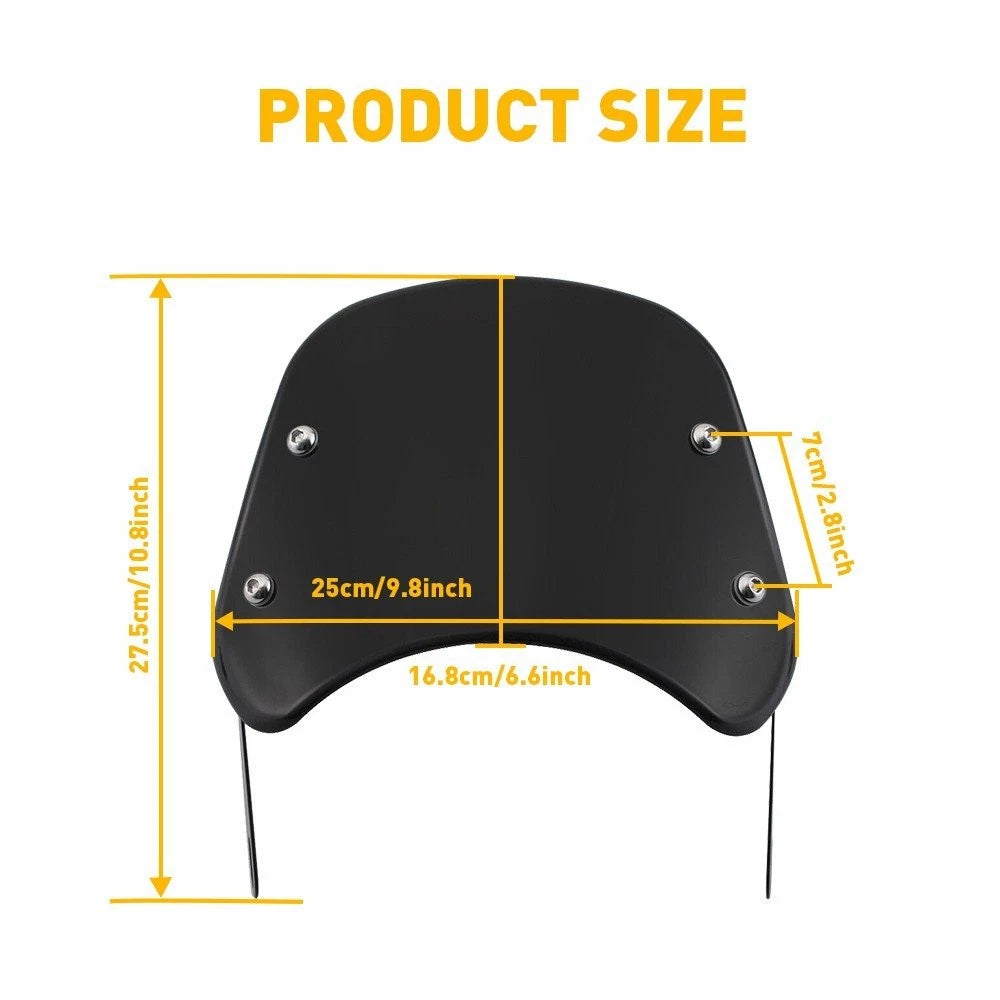 Universal Motorcycle Headlight Fairing Windscreen 5-7'' Round Black