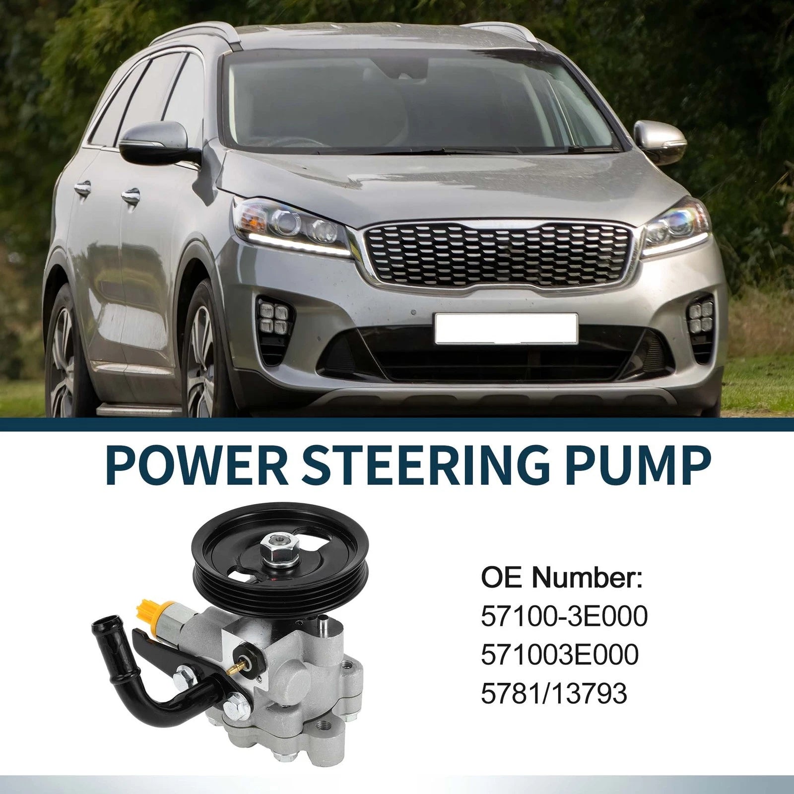 Power Steering Pump with Pulley No. 57100-3E000 for Kia Sorento LX (2003–2006)