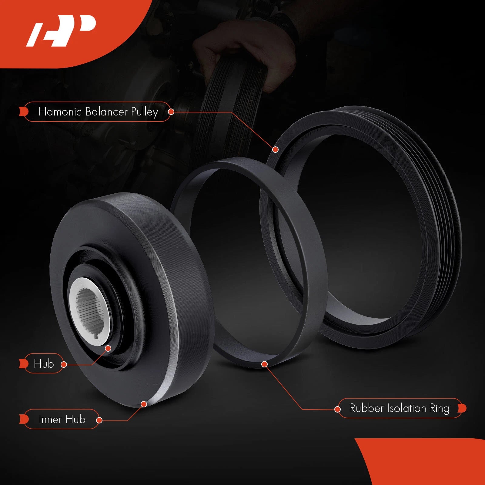 Harmonic Balancer for Honda CR-V (2015–2019) Accord (2013–2017) Acura TLX