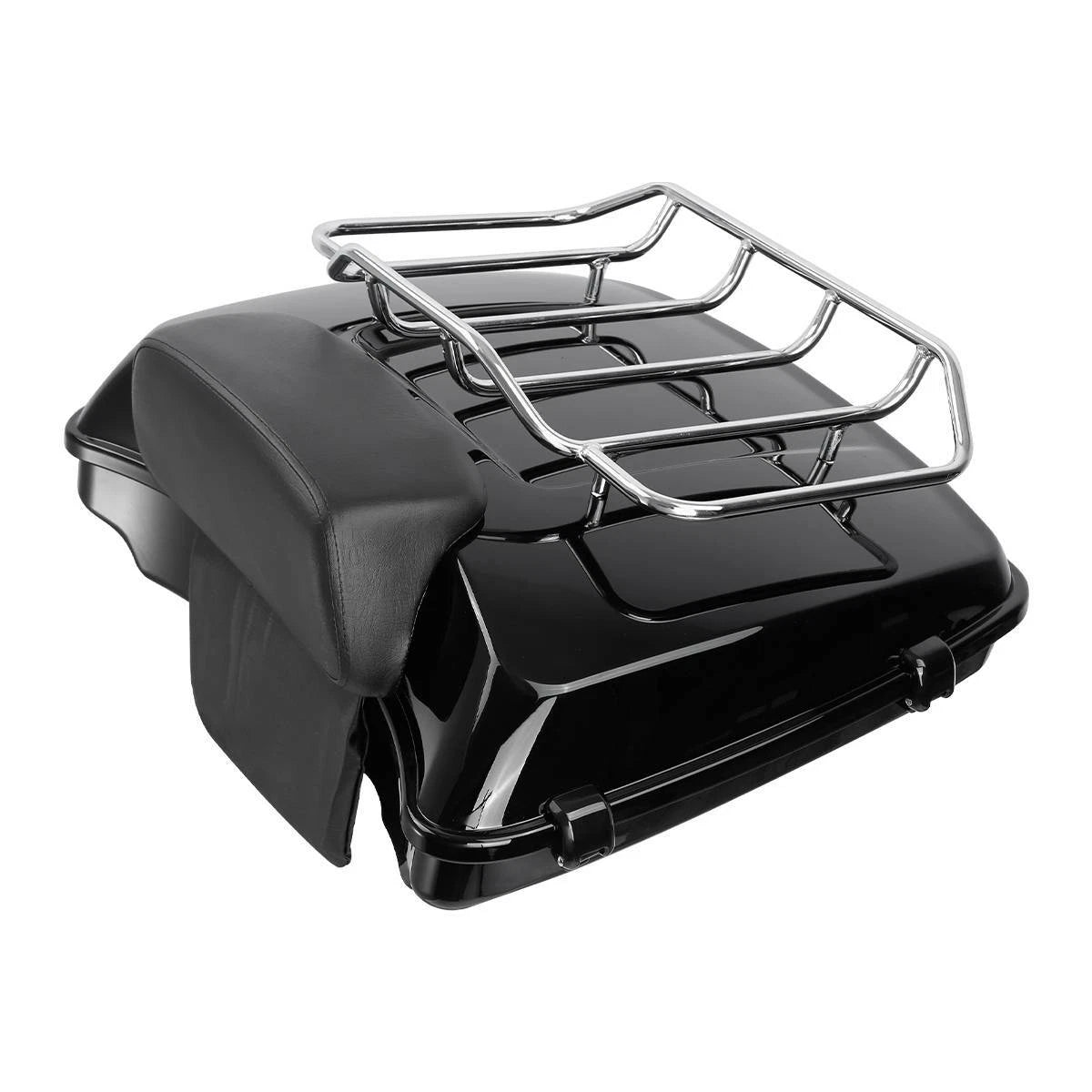 Black Razor Trunk Backrest Mount Rack Docking Kit for Harley Touring (2014–2026)